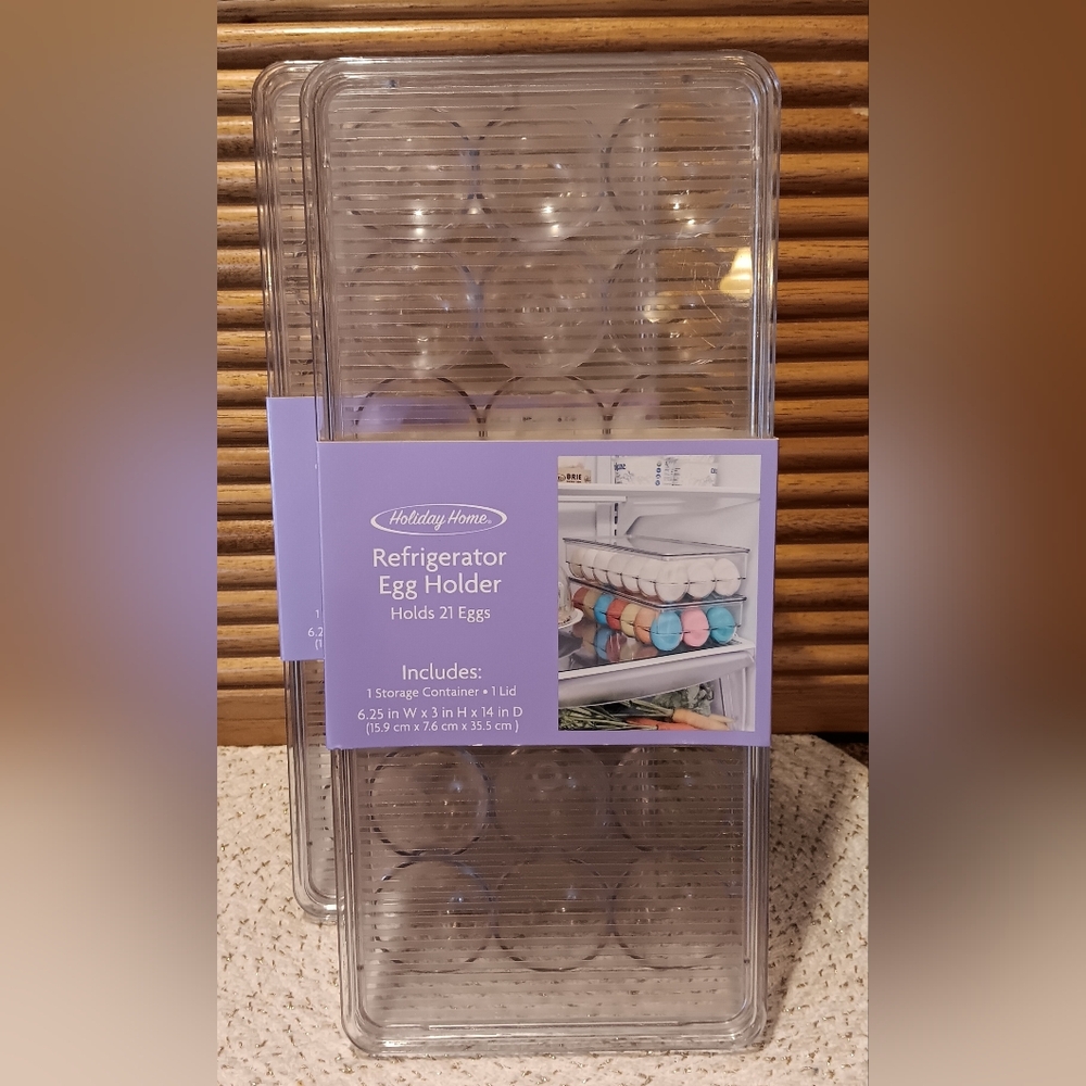 NEW Set Of Two (2) Holiday Home 21 Ct. Each Fridgerator Egg Holders.